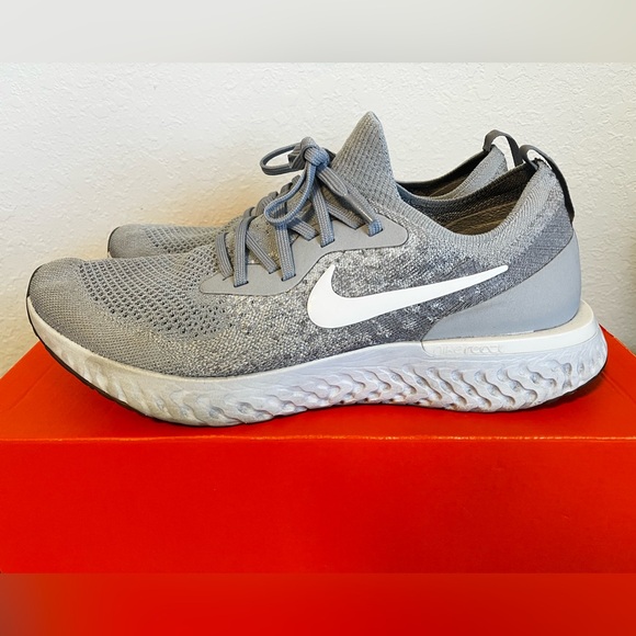 Nike Epic React Flyknit Wolf Grey Men’s Size 11.5 - Picture 2 of 7